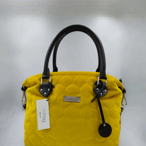 MADEMOISELLE. Shopper in velluto trapuntato colore giallo