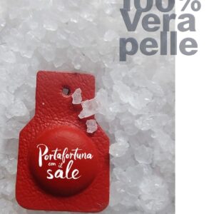 GUNA portafortuna con il sale in vera pelle rossa su sale grosso