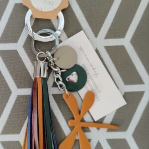 CLES. Charm da borsa in vera pelle
