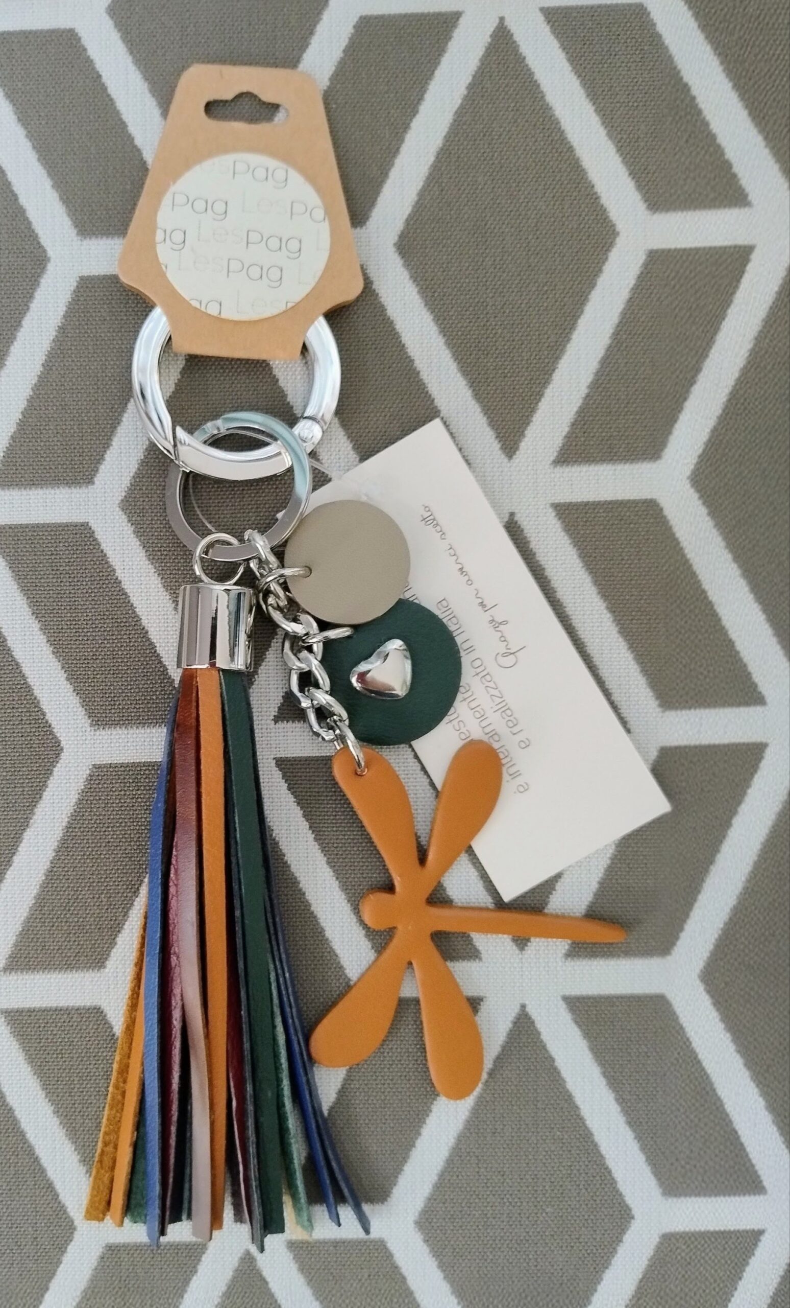 CLES. Charm da borsa in vera pelle