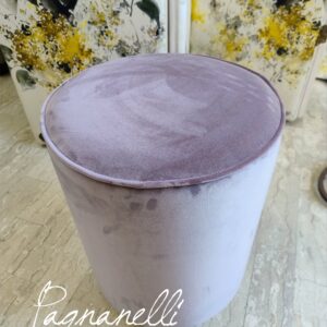 Pouf in velluto lilla