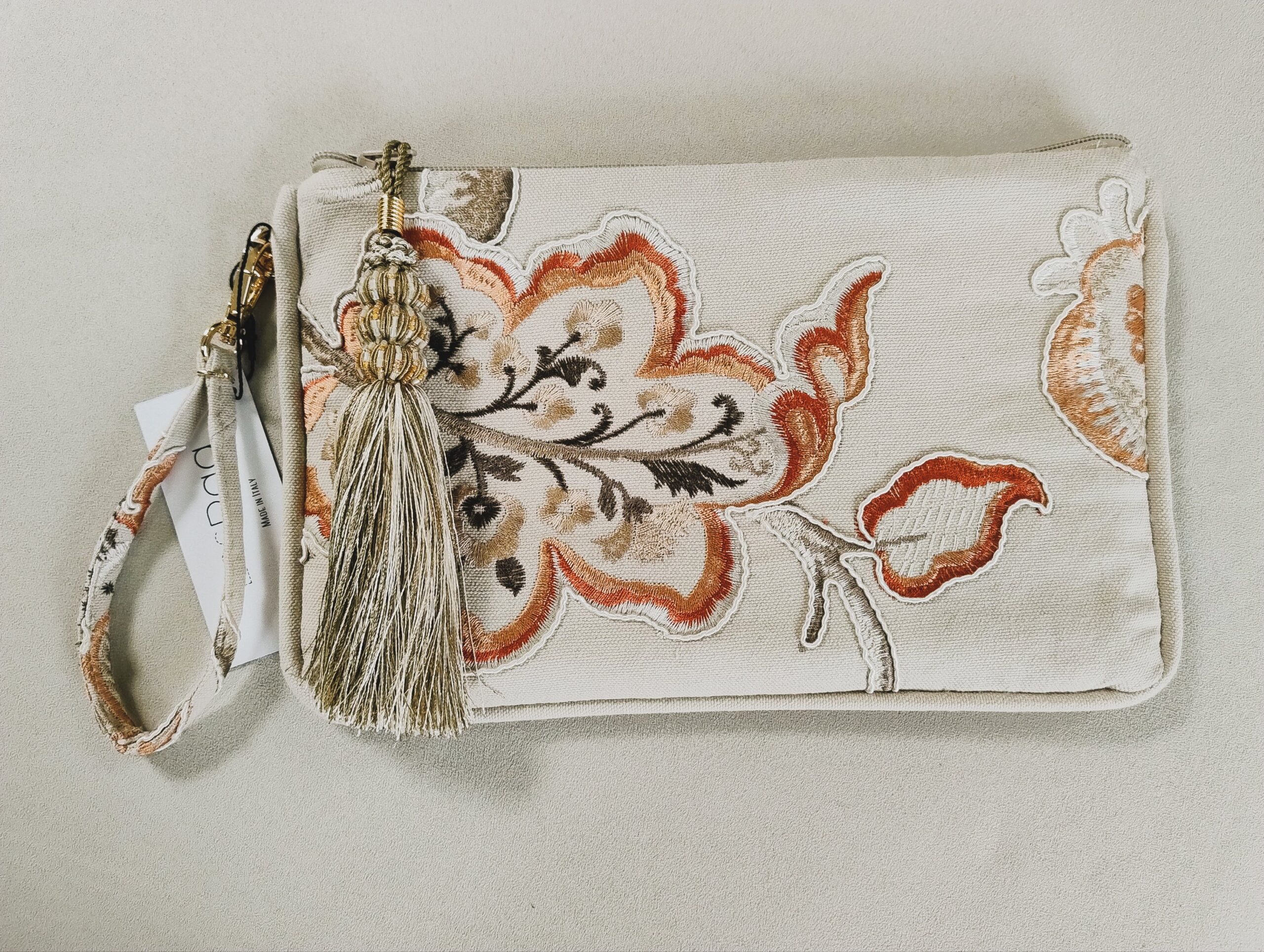 LISA CANVAS borsa in tela ricamata